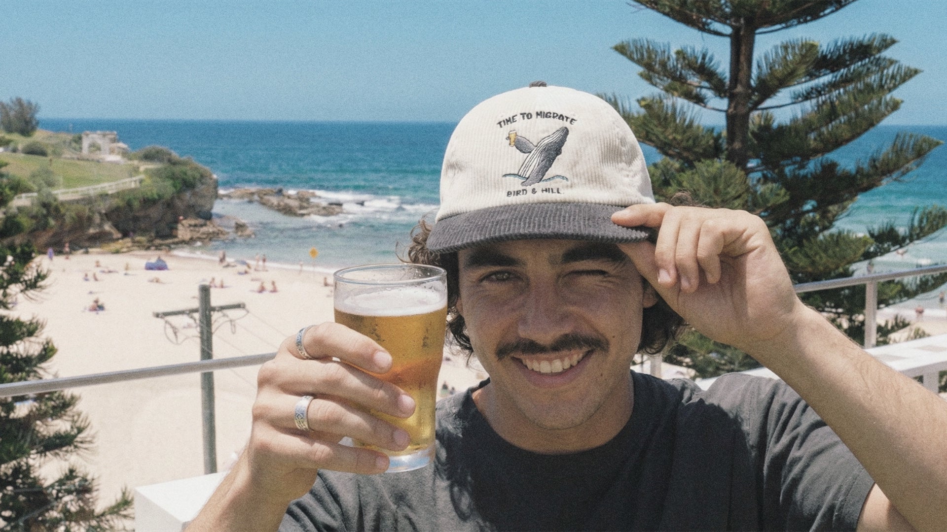 Bird & Hill. Time To Migrate corduroy hat. Lifestyle image